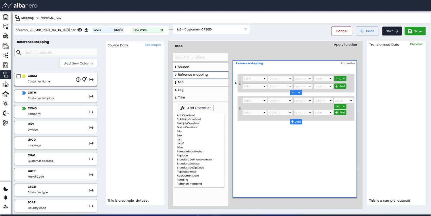Reference mapping condition builder